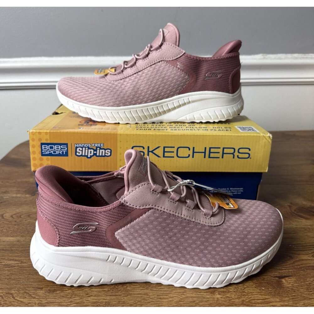 Skechers BOBS Hands Free Slip-ins Squad Chaos In Color Blush Sneakers Size 8.5